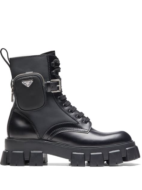 prada high cut boots|prada ankle pouch combat boots.